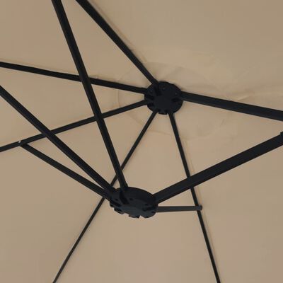 vidaXL Parasol dubbel dak met LED 449x245 cm taupe