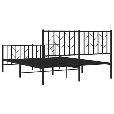 vidaXL Bedframe met hoofd- en voeteneinde metaal zwart 140x200 cm