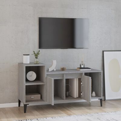 vidaXL Tv-meubel 100x35x55 cm bewerkt hout grijs sonoma eikenkleurig