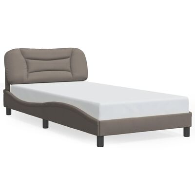 vidaXL Bedframe met hoofdbord stof taupe 100x200 cm