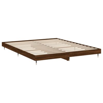 vidaXL Bedframe bewerkt hout bruin eikenkleur 180x200 cm