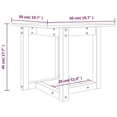 vidaXL Salontafel 50x50x45 cm massief grenenhout honingbruin