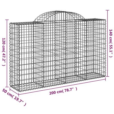 vidaXL Schanskorven 9 st gewelfd 200x50x120/140 cm ijzer