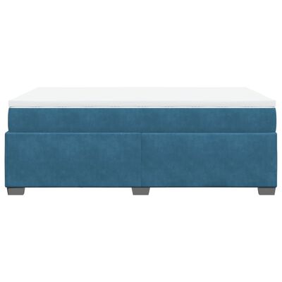 vidaXL Boxspring met matras fluweel donkerblauw 120x190 cm