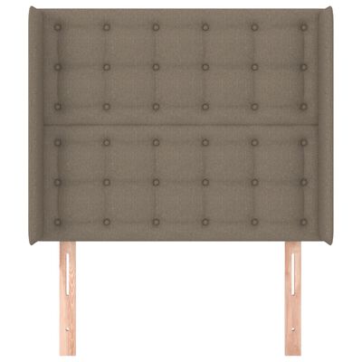 vidaXL Hoofdbord met randen 103x16x118/128 cm stof taupe