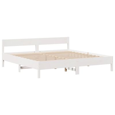 vidaXL Bedframe zonder matras massief grenenhout wit 180x200 cm