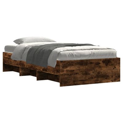 vidaXL Bedframe zonder matras hout gerookt eikenkleurig 75x190 cm