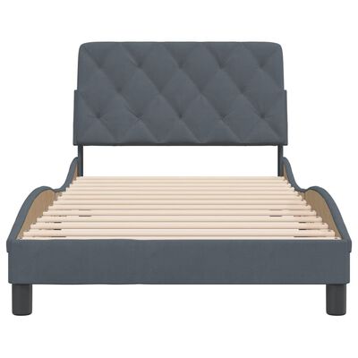 vidaXL Bedframe zonder matras 100x200 cm fluweel donkergrijs