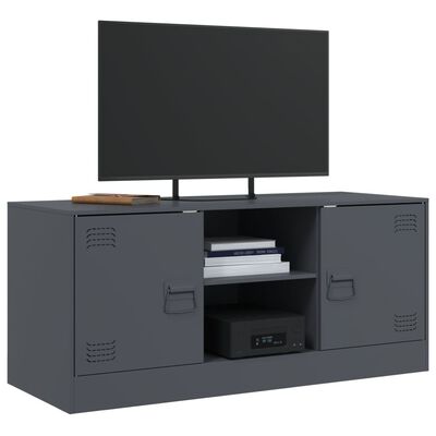 vidaXL Tv-meubel 99x39x44 cm staal antracietkleurig