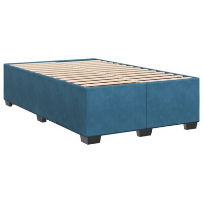 vidaXL Boxspring met matras fluweel blauw 120x200 cm