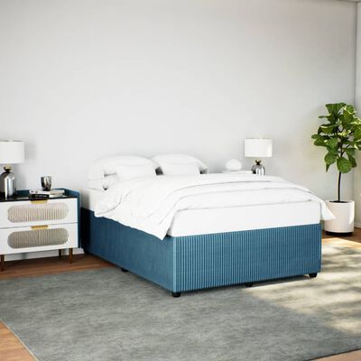 vidaXL Bedframe fluweel blauw 140x190 cm