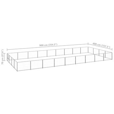 vidaXL Hondenkennel 36 m² staal zilverkleurig