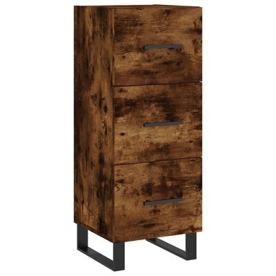 vidaXL Hoge kast 34,5x34x180 cm bewerkt hout gerookt eikenkleurig