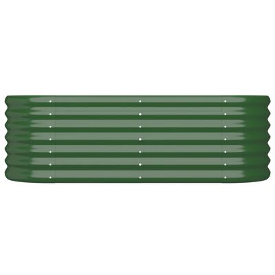 vidaXL Plantenbak 114x40x36 cm gepoedercoat staal groen