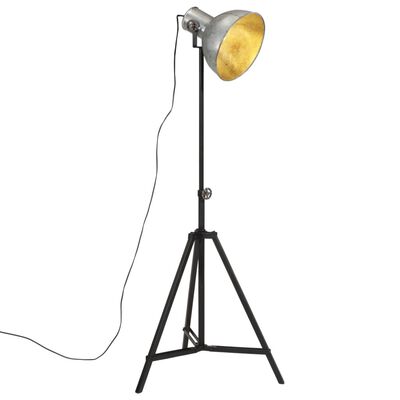 vidaXL Vloerlamp 25 W E27 61x61x90/150 cm vintage zilverkleurig