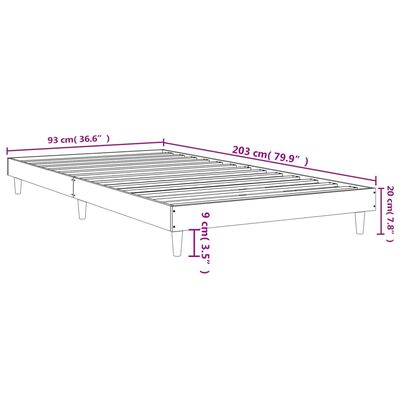 vidaXL Bedframe zonder matras hout sonoma eikenkleurig 90x200 cm