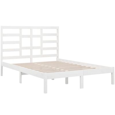 vidaXL Bedframe massief hout wit 120x190 cm