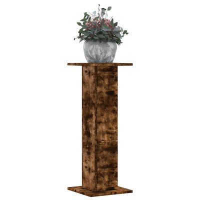 vidaXL Plantenstandaards 2 st 30x30x80 cm bewerkt hout gerookt eiken