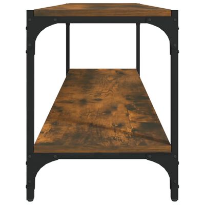 vidaXL Tv-meubel 100x33x41 cm bewerkt hout en staal gerookt eikenkleur