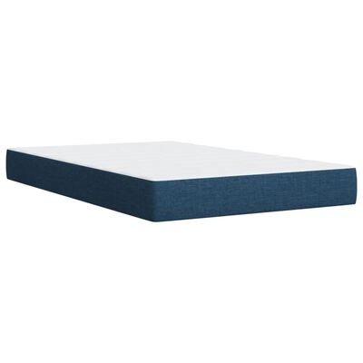 vidaXL Boxspring met matras stof blauw 120x200 cm