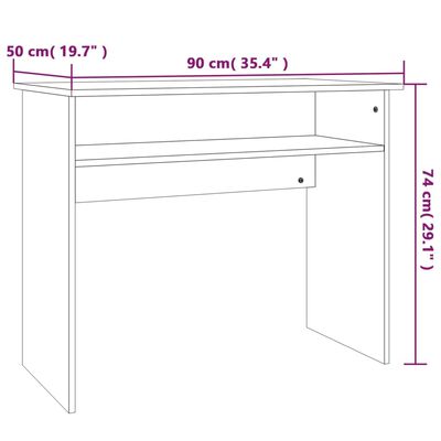 vidaXL Bureau 90x50x74 cm bewerkt hout grijs sonoma eikenkleurig