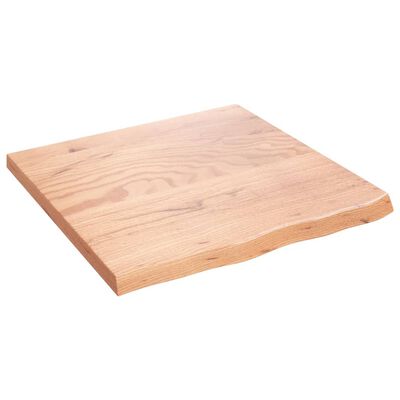 vidaXL Wastafelblad 60x60x(2-4) cm behandeld massief hout lichtbruin