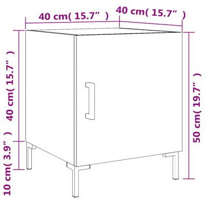 vidaXL Nachtkastjes 2 st 40x40x50 cm bewerkt hout zwart