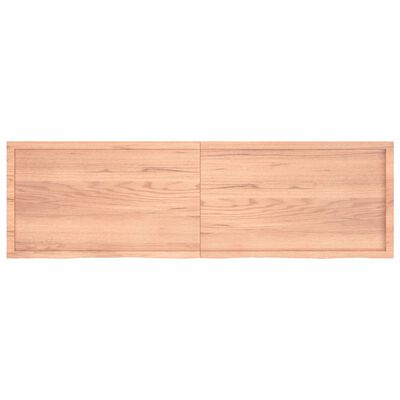 vidaXL Wastafelblad 200x60x(2-6) cm behandeld massief hout lichtbruin