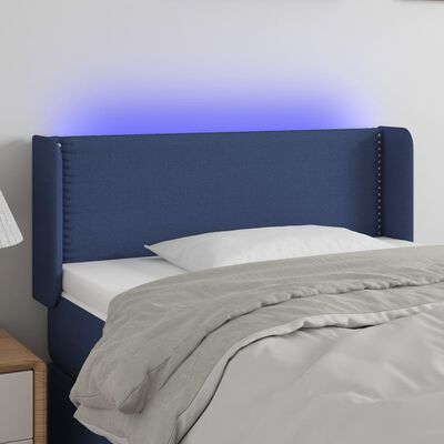 vidaXL Hoofdbord LED 103x16x78/88 cm stof blauw