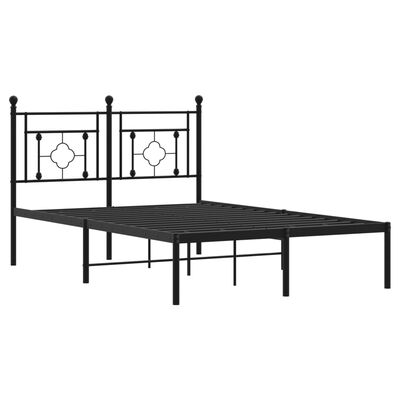 vidaXL Bedframe met hoofdbord metaal zwart 120x190 cm