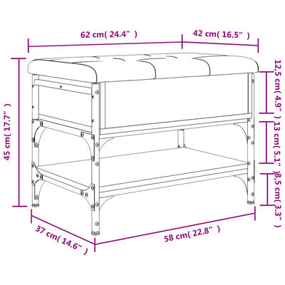 vidaXL Schoenenbank 62x42x45 cm bewerkt hout sonoma eikenkleurig