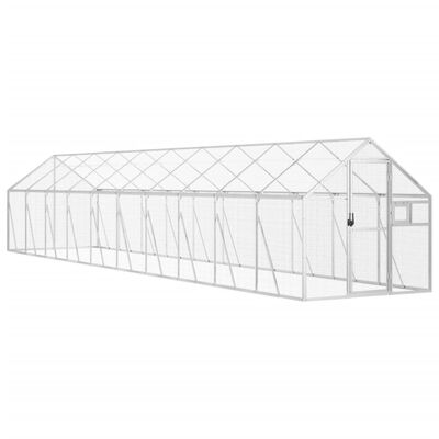 vidaXL Volière 1,79x10x1,85 m aluminium zilverkleurig