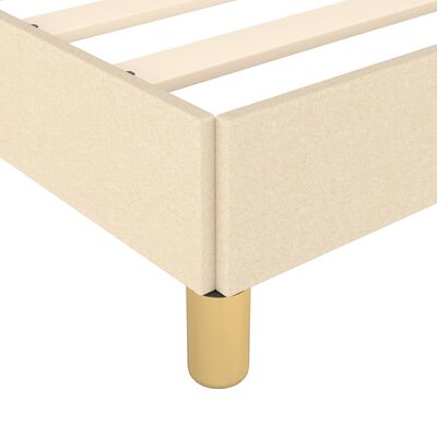 vidaXL Bedframe zonder matras stof crèmekleurig 140x190 cm