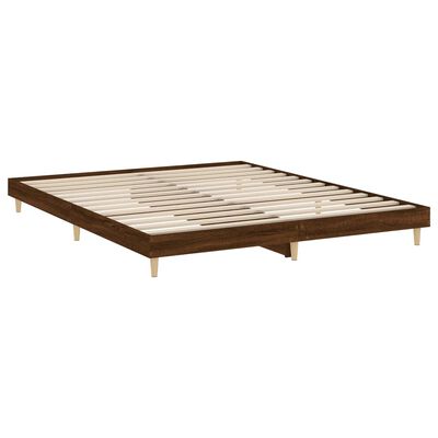 vidaXL Bedframe bewerkt hout bruin eikenkleur 200x200 cm