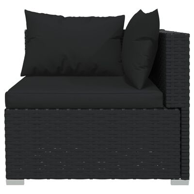 vidaXL 13-delige Loungeset met kussens poly rattan zwart