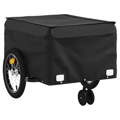 vidaXL Fietstrailer 45 kg ijzer zwart