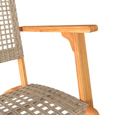 vidaXL Tuinstoelen 2 st poly rattan en acaciahout beige