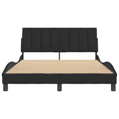 vidaXL Bedframe met hoofdeinde fluweel zwart 140x190 cm