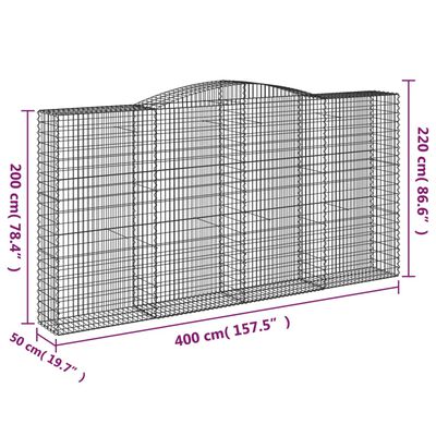 vidaXL Schanskorven 6 st gewelfd 400x50x200/220 cm ijzer