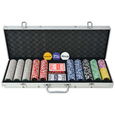 Tapijt voorzien Knuppel vidaXL Pokerset met 500 chips aluminium kopen? | vidaXL.nl