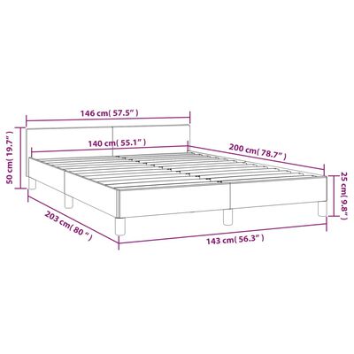 vidaXL Bedframe zonder matras stof donkergrijs 140x200 cm