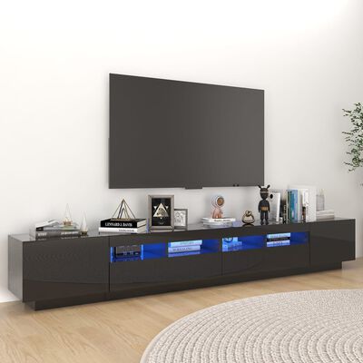Peuter plastic Zorg vidaXL Tv-meubel met LED-verlichting 260x35x40 cm hoogglans zwart kopen? |  vidaXL.nl