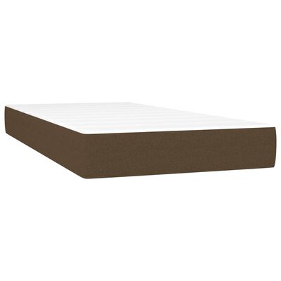 vidaXL Boxspring met matras en LED stof donkerbruin 90x190 cm