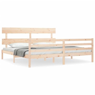 vidaXL Bedframe met hoofdbord massief hout 200x200 cm