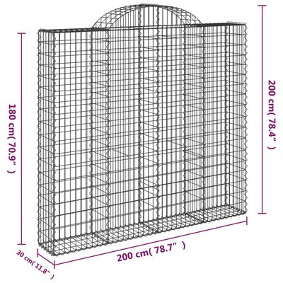 vidaXL Schanskorven 3 st gewelfd 200x30x180/200 cm ijzer