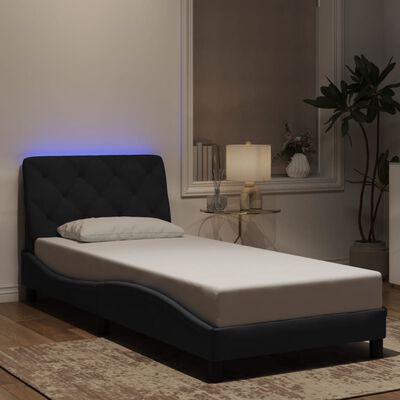 vidaXL Bedframe met LED-verlichting fluweel zwart 80x200 cm