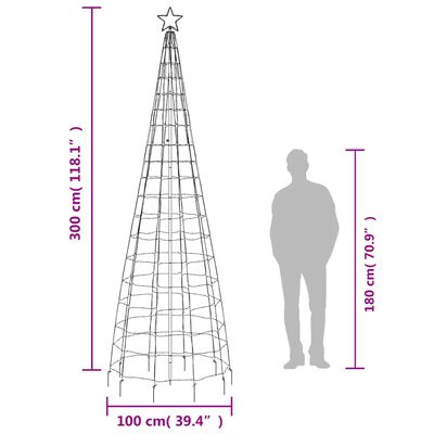 vidaXL Lichtkegel met grondpinnen 570 koudwitte LED's 300 cm