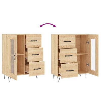 vidaXL Dressoir 69,5x34x90 cm bewerkt hout sonoma eikenkleurig