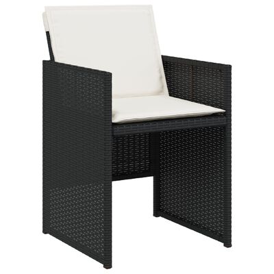 vidaXL 9-delige Tuinset poly rattan zwart