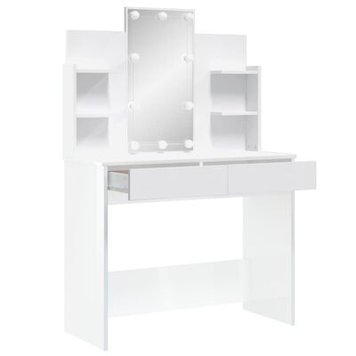 vidaXL Kaptafel met LED-verlichting 96x40x142 cm hoogglans wit